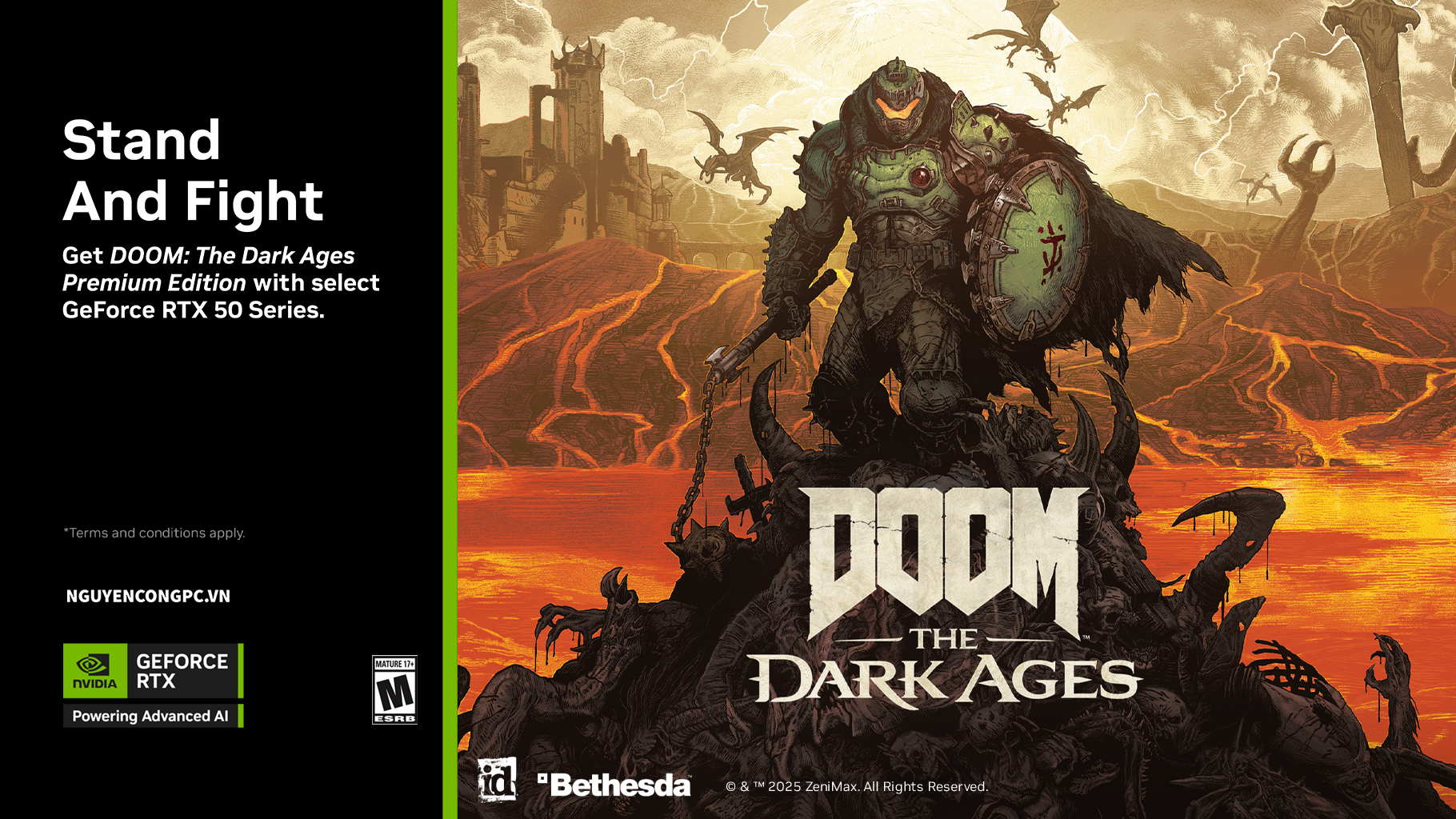 [Khuyến mãi cực HOT] Nhận ngay DOOM: The Dark Ages Premium Edition khi mua GeForce RTX 50 Series!