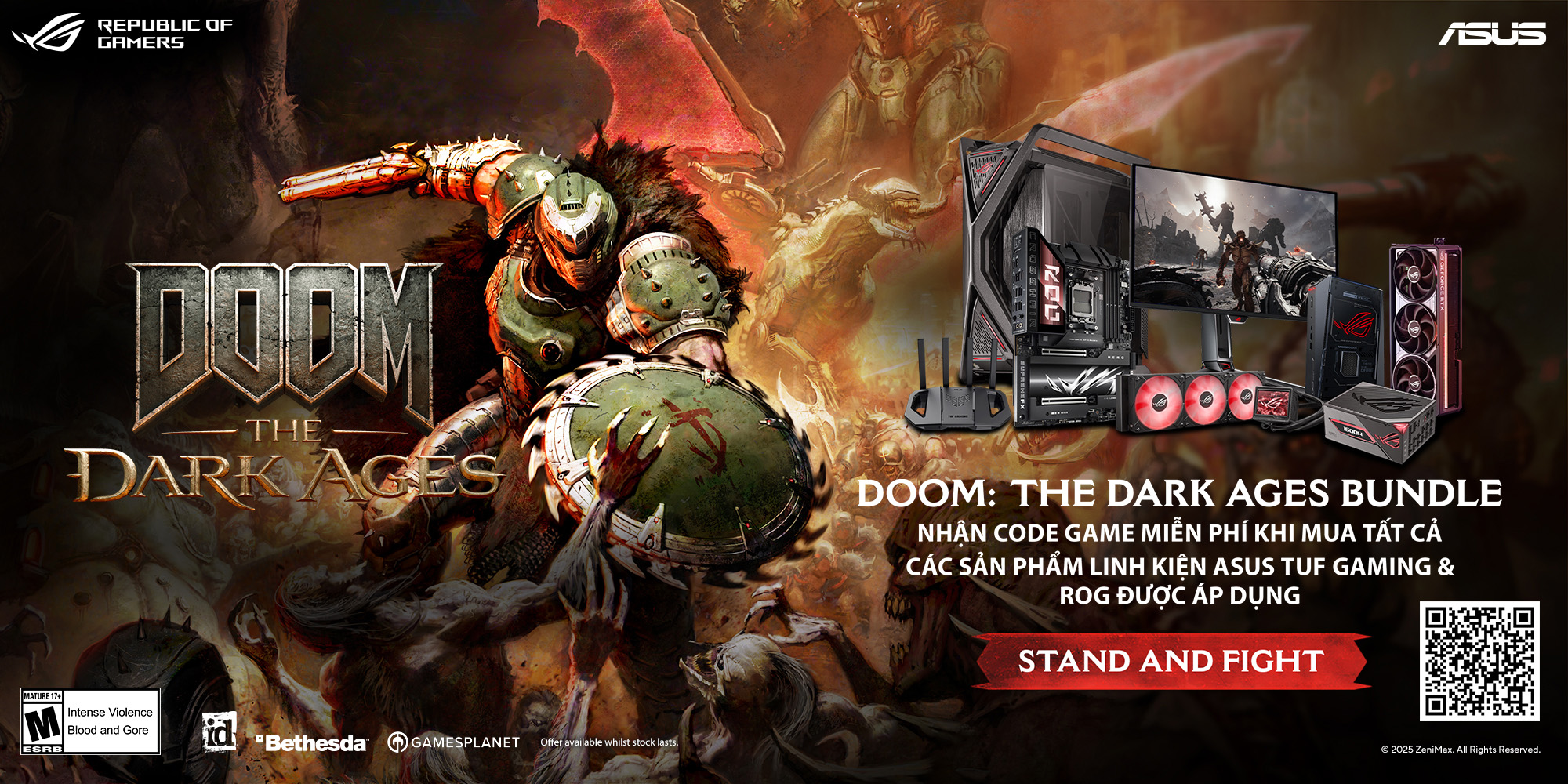 [Khuyến Mãi] Nhận Code Game Doom Trị Giá 1,630,000đ Và Cơ Hội Bốc Thăm Trúng Thưởng Bộ PC Powered By ASUS Khi Mua Linh Kiện ASUS