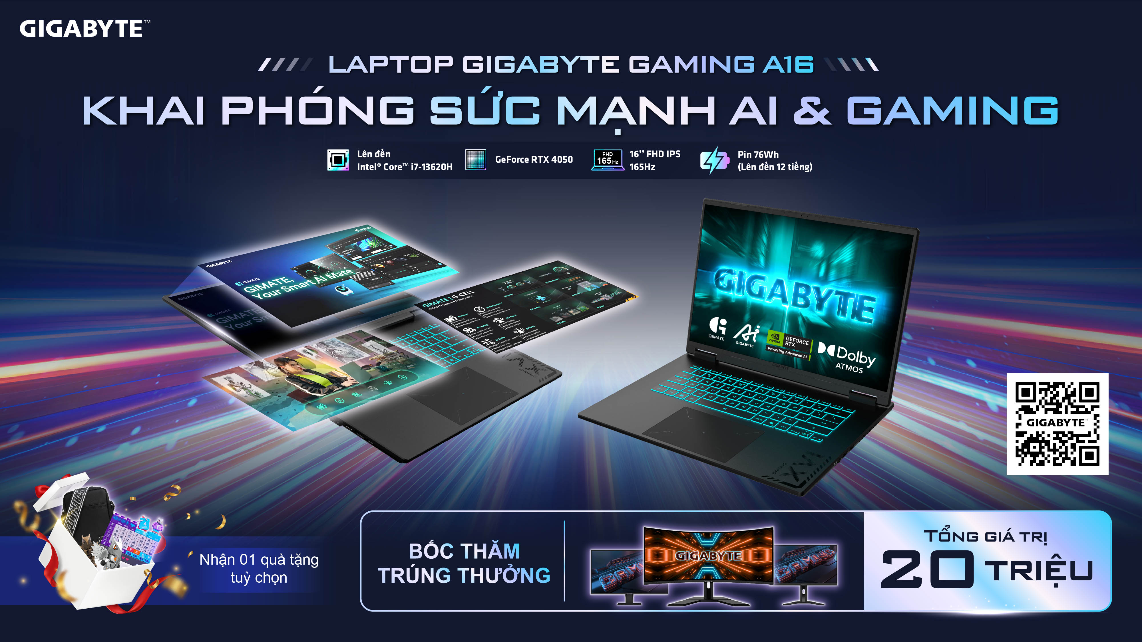 CTKM: Laptop Gaming A16 KHAI PHÓNG SỨC MẠNH AI & GAMING