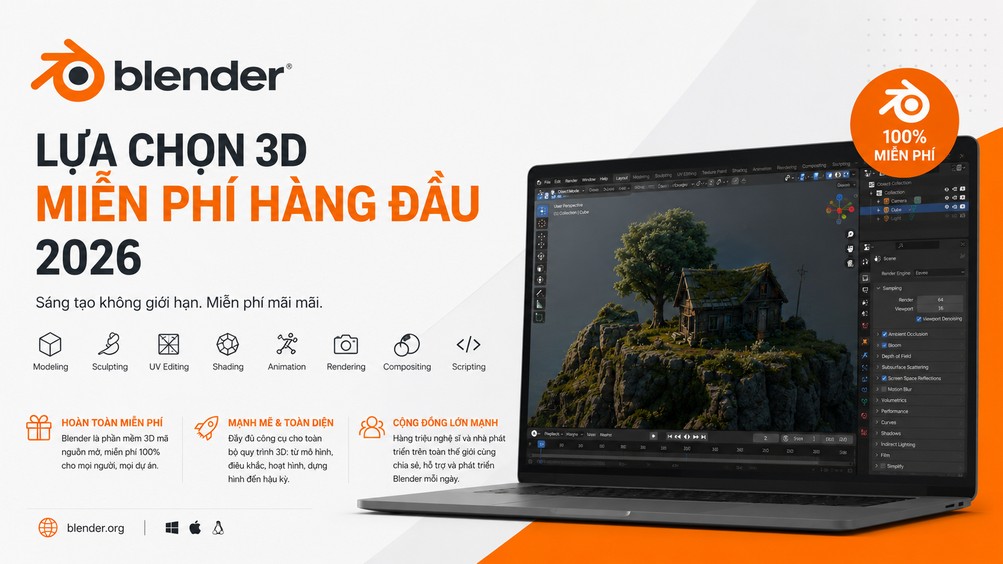 Blender – Công cụ làm 3D miễn phí thay thế Autodesk tốt nhất
