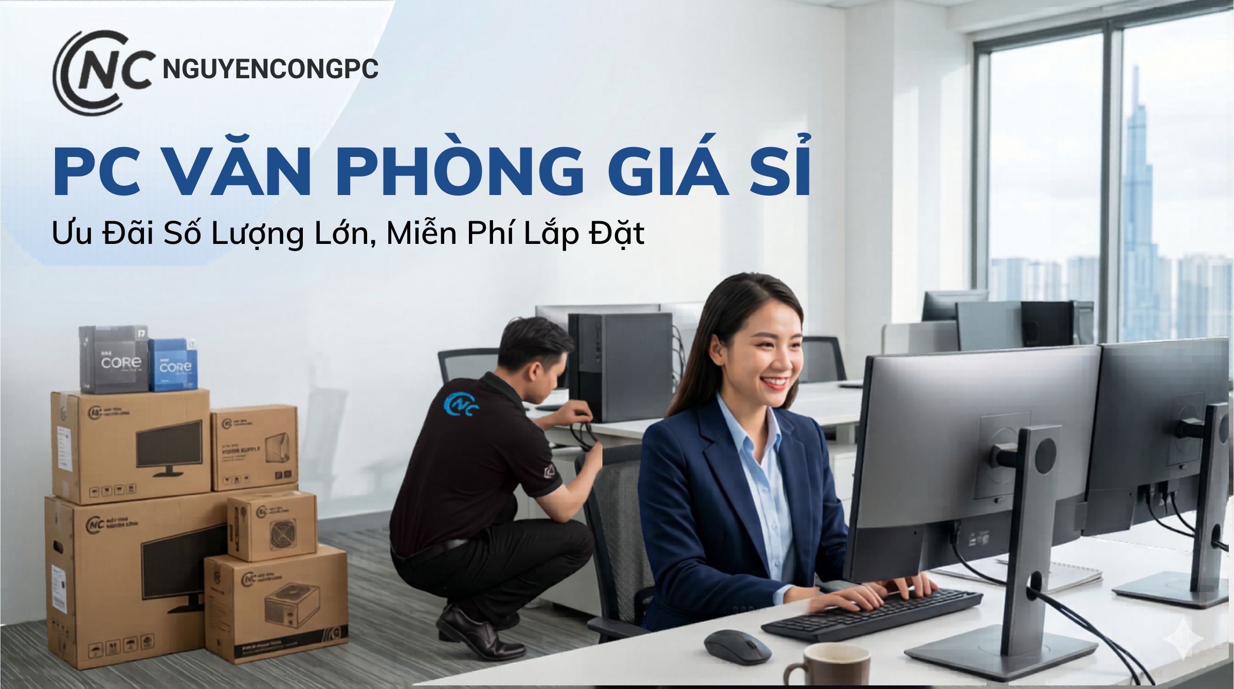 PC Văn Phòng Giá Sỉ Cho Công Ty - Ưu Đãi Số Lượng Lớn, Miễn Phí Lắp Đặt