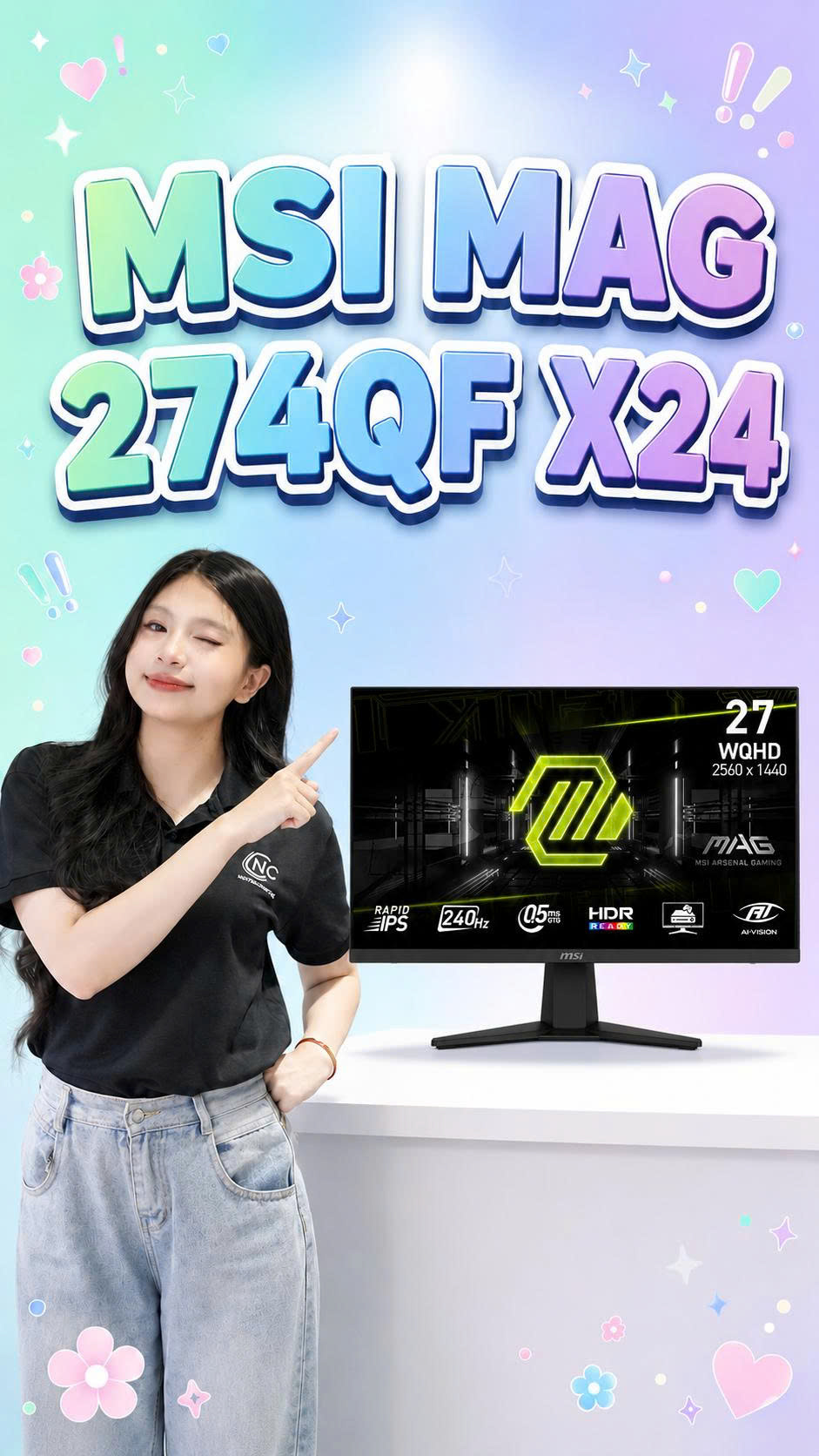 Màn hình MSI MAG 274QF X24 (27 inch, Rapid IPS, 2K 2560x1440, 240Hz, 0.5ms)