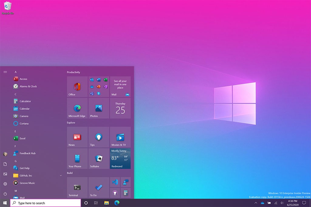 Microsoft đang làm mới menu Start của Windows 10 để nó trông nó đẹp và dễ nhìn hơn