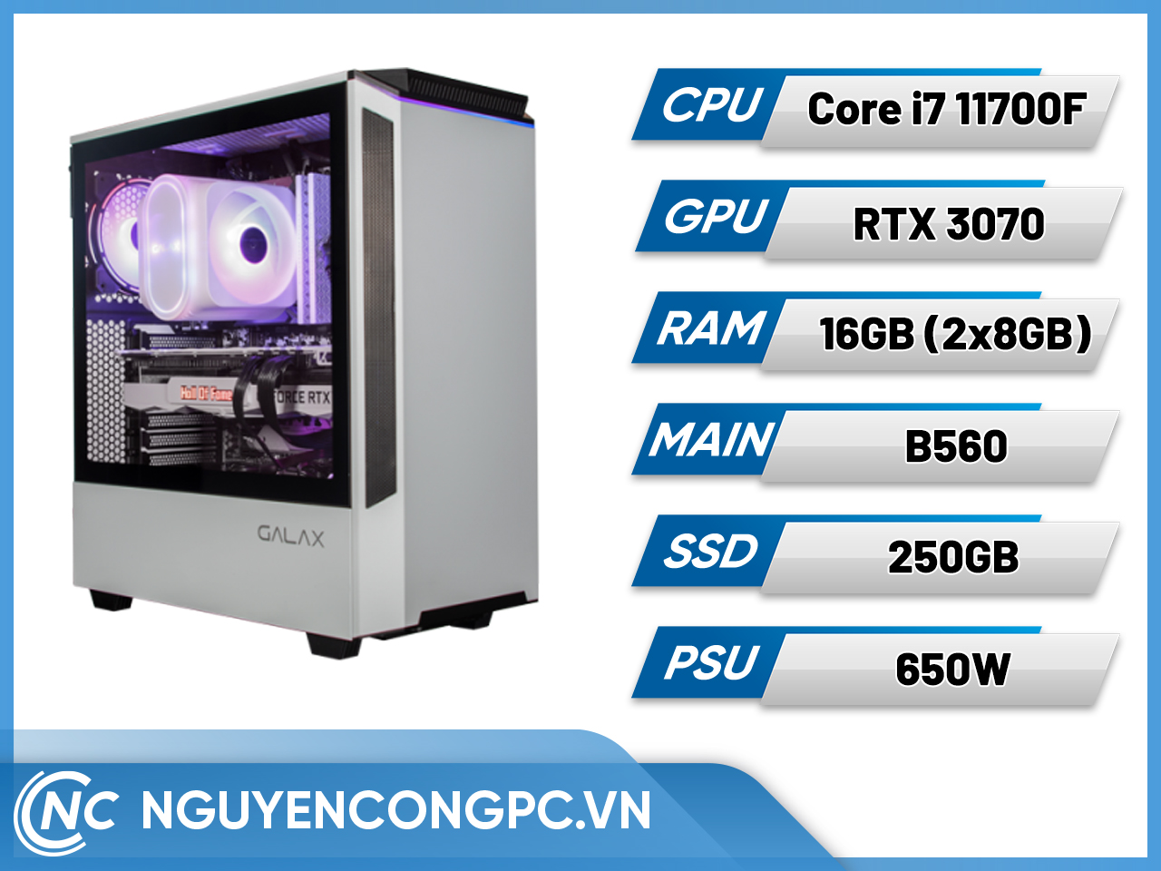 Bộ PC Intel i7 11700F | RTX 3070 6GB | RAM 16GB