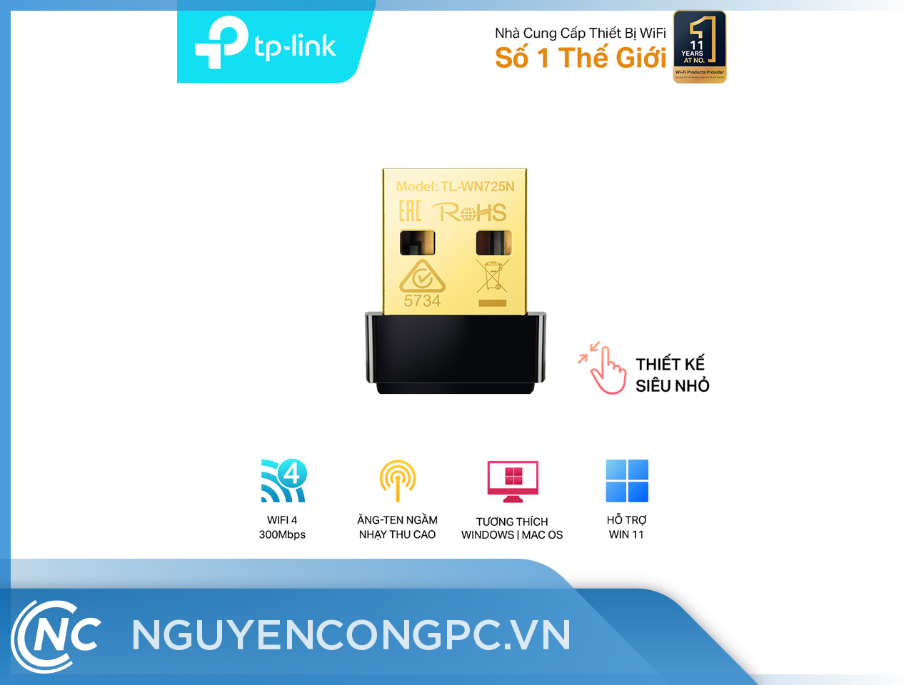 Card mạng không dây TP-Link TL-WN725N 150Mbps