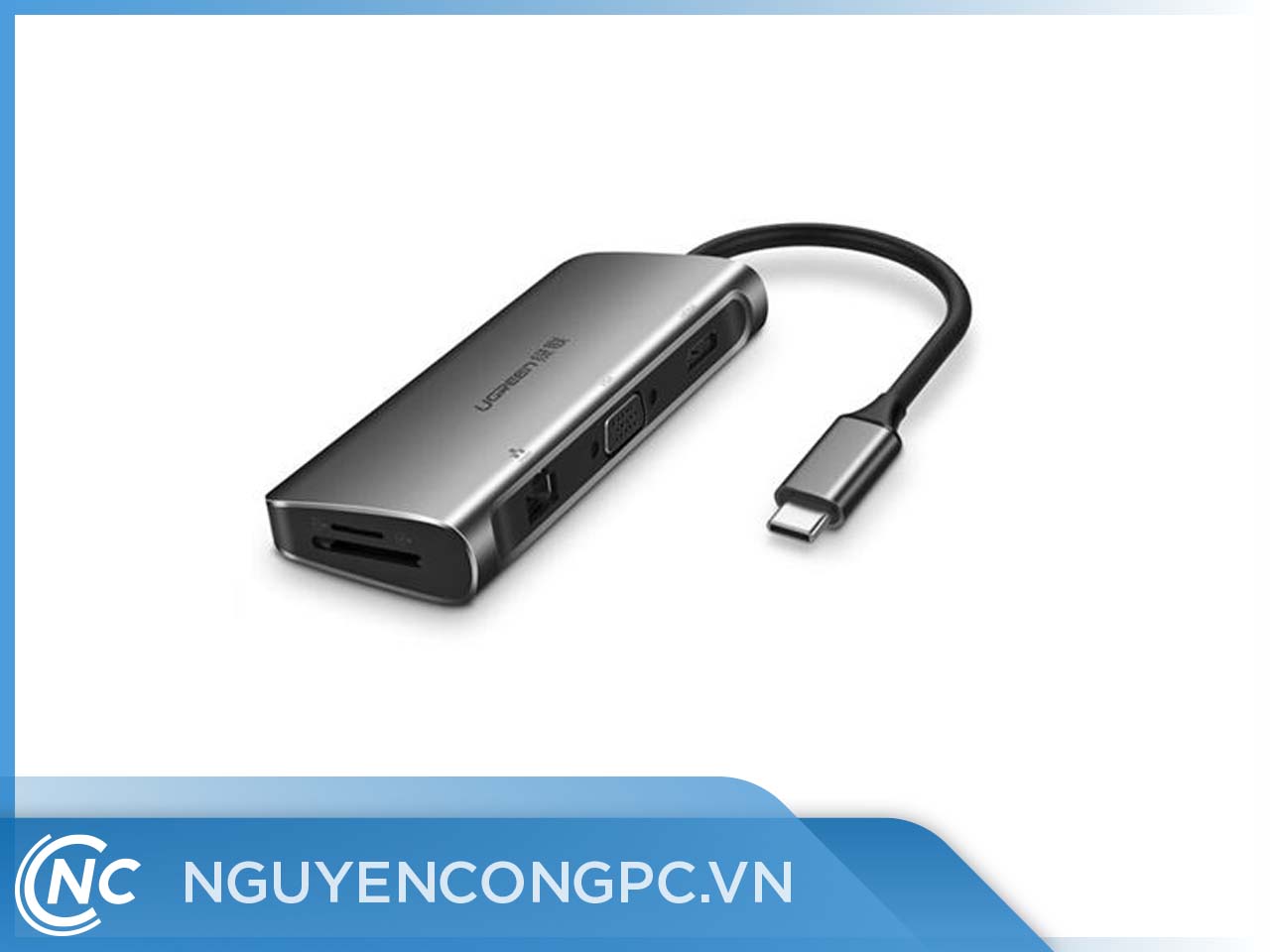 Thiết bị mở rộng USB type-C to HDMI/VGA/ Hub USB 3.0/ SD/TF/Lan Gigabit Ugreen 40873