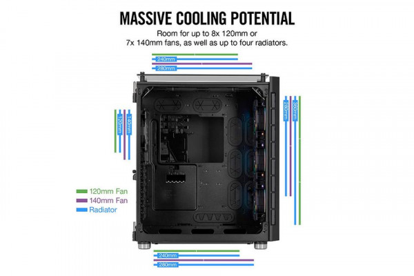 Case Corsair Crystal 680X RGB Airflow Black