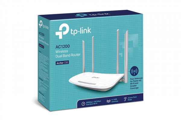 Bộ phát WIFI Router TP-Link Archer C50 Băng Tần Kép AC1200