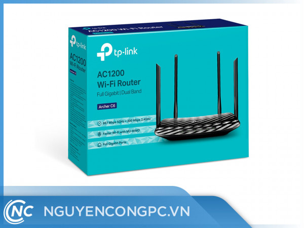 Bộ phát WIFI Router TP-Link Archer C6 Băng Tần Kép AC1200