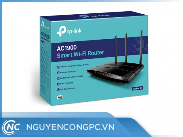 Bộ phát WIFI Router TP-Link Archer A9 Băng Tần Kép AC1900