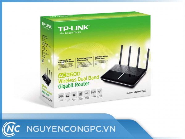 Bộ phát WIFI Router TP-Link Archer C2600 Băng Tần Kép AC2600