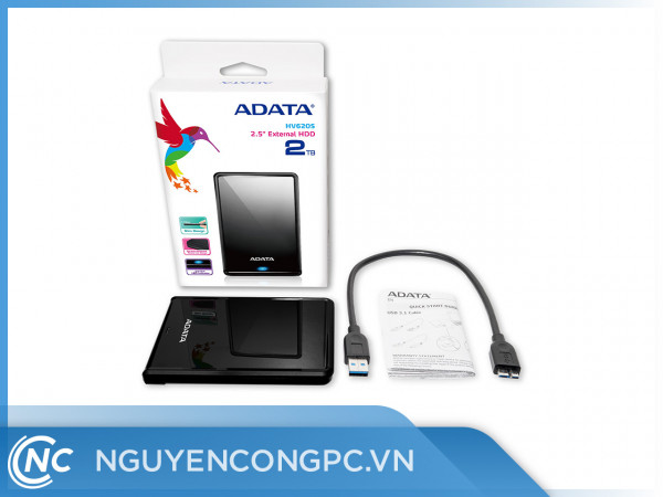 Ổ Cứng Di Động ADATA HV620S 2TB Slim and Light with USB 3.1