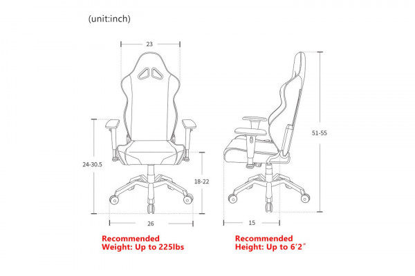 Ghế DXRacer Valkyrie Series GC-V03-NW-B4 (Đen/Trắng)
