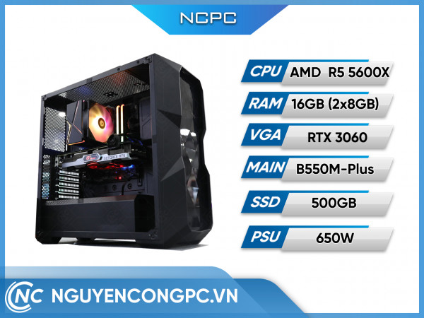 Bộ PC AMD Ryzen 5 5600X / B550 / Ram 16GB / RTX 3060 12G