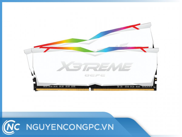 RAM OCPC X3TREME RGB AURA 16GB (2x8GB) Bus 3200 C16 DDR4 White