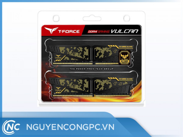 RAM TEAMGROUP T-Force Vulcan TUF Gaming Alliance Yellow 16GB (8GBx2) Bus 3600 DDR4