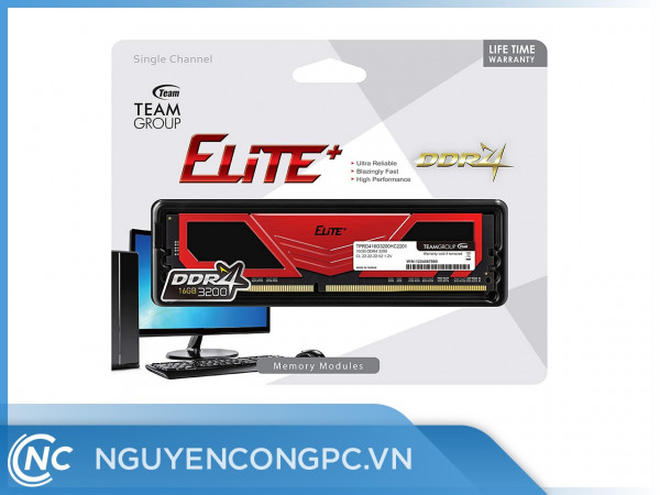 Ram TEAMGROUP Elite Plus 16G (1x16GB) Bus 3200 DDR4 (TPRD416G3200HC22BK)