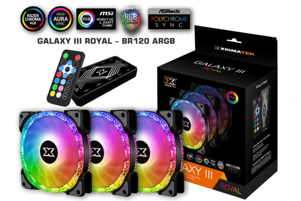 Bộ Quạt Tản Nhiệt Xigmatek GALAXY III ROYAL BR120 ARGB (EN46119)