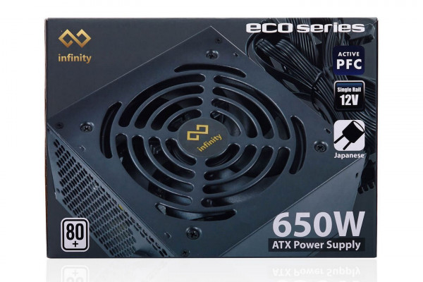 Nguồn Máy Tính Infinity ECO 650W (80 Plus/Active PFC/Single Rail)
