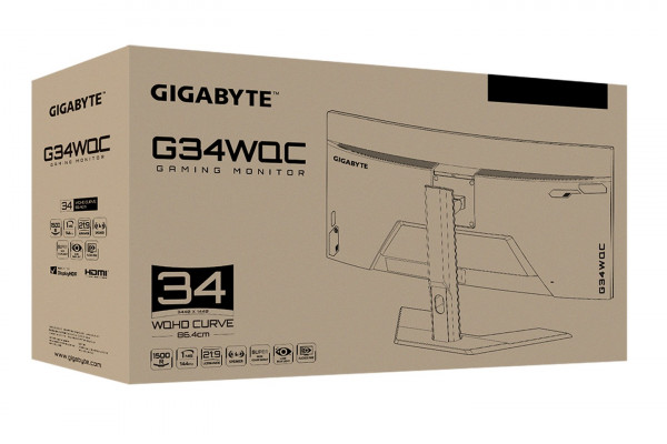 Màn Hình Cong Gigabyte G34WQC Gaming (34inch/1500R/WQHD/VA/1‎44Hz/1ms/HDR)