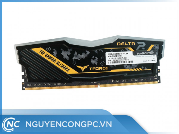 Ram Team T-Force Delta TUF Gaming Alliance​​​​​​​ 8GB (DDR4/ 3200Mhz) 