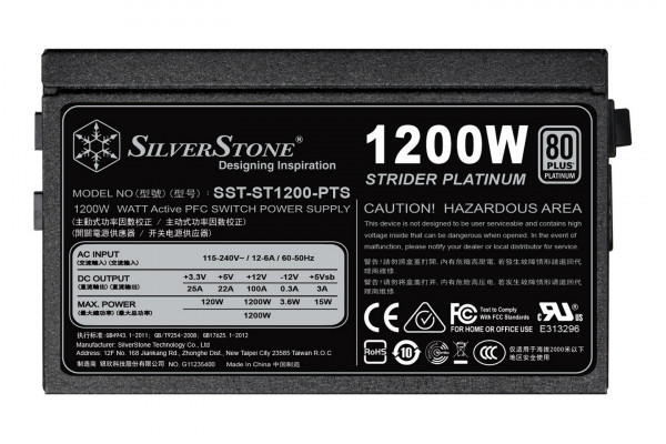 Nguồn SilverStone Strider Platinum Series 1200W ST1200-PTS