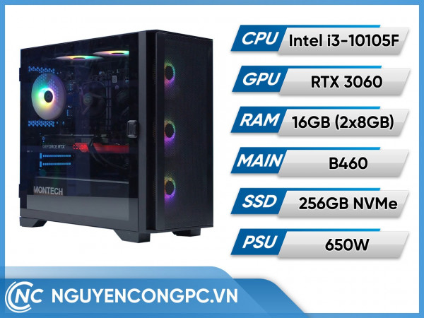 PC GAMING Intel Core i3-10105F | RAM 16GB | RTX 3060