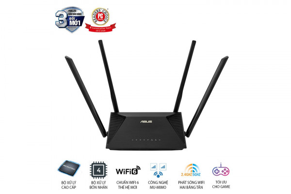 Gaming Router ASUS RT-AX53U (Wifi AX1800 2 băng tần | MU-MIMO | AiProtection)