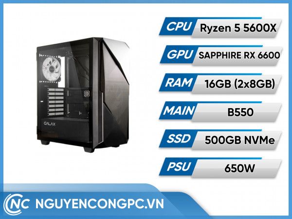 Bộ máy tính AMD Ryzen 5 5600X | RAM 16GB | VGA RX 6600