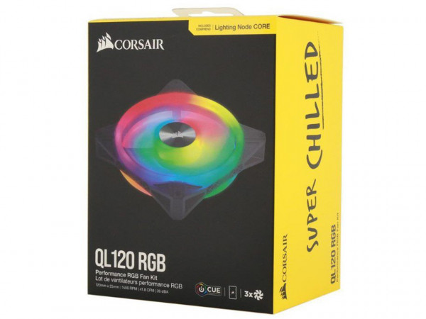 Bộ 3 quạt máy tính 120mm Corsair QL120 RGB kèm Node CORE 