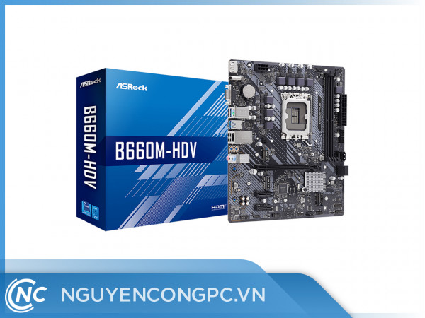 Mainboard ASROCK B660M-HDV (Intel B660, Socket 1700, M-ATX, 2 khe RAM DDR4)