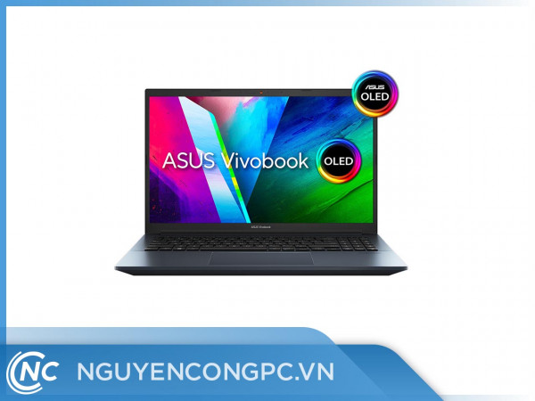 Laptop Asus Vivobook Pro M3500QC-L1105T (AMD Ryzen 5-5600H/ 8GB/ 512GB SSD/ 15.6 OLED FHD/ RTX 3050 Max Q 4GB/ Win10/ Xanh xám/ 2 Yrs)