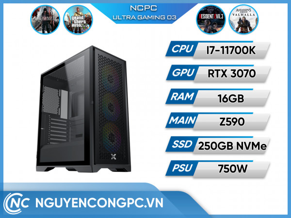NCPC ULTRA GAMING 03 (i7-11700K/Z590/16GB RAM/250GB SSD/VGA RTX 3070 8GB)