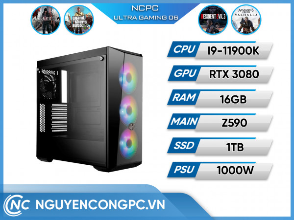  NCPC ULTRA GAMING 06 (I9-11900K/Z590/16GB RAM/1T SSD/VGA RTX 3080 10G)