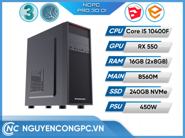 NCPC PRO 3D 01 (I5 10400F/B560M/16GB RAM/240GB SSD/RX 550 4G) 