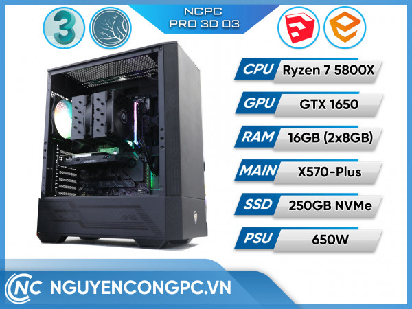 NCPC PRO 3D 03 (Ryzen 7 5800X/16GB RAM/250GB SSD/GTX 1650 4G)