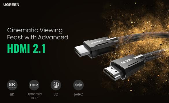 Cáp HDMI  chuẩn 2.1 Ultra HD 8K*60Hz 3m Ugreen 80404