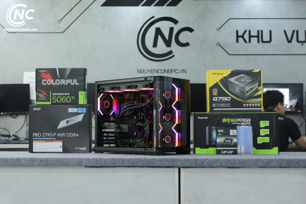 Bộ PC Gaming Intel Core i7-14700F, RAM 32GB, VGA RTX 5060 Ti 16GB