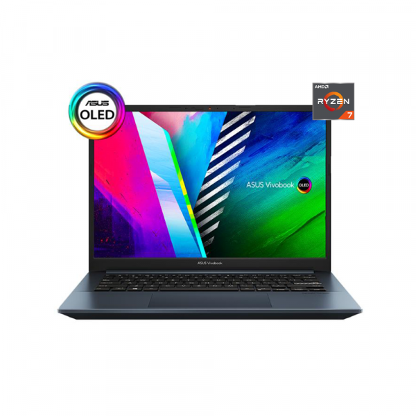 Laptop Asus Vivobook Pro M3401QA-KM040W (R7-5800H/ 8GB RAM/ 512GB SSD/ 14 OLED WQXGA+/ AMD Radeon/ Win11/ Xanh Xám/ 2 Yrs)