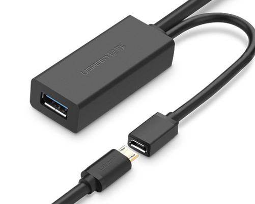 Cáp USB 3.0 hỗ trợ nguồn Micro USB 5m Ugreen 20826 