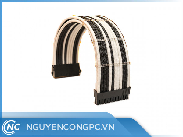 Dây nguồn nối dài bọc lưới - 24P Mainboard - (Đen Trắng)