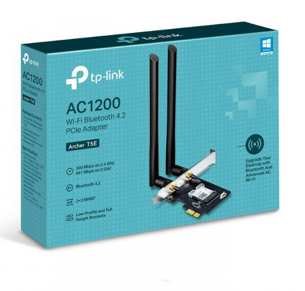 Card mạng WiFi 5 TP-Link T5E chuẩn  AC1200 Bluetooth 