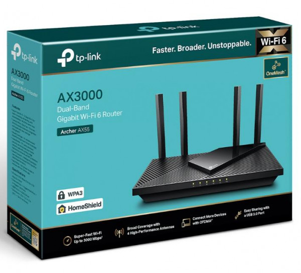Bộ phát wifi 6 TP-Link Archer AX55 AX3000Mbps