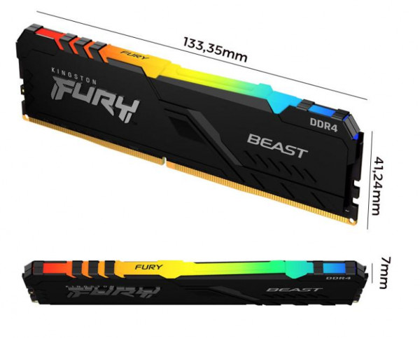 Ram Kingston Fury Beast RGB (KF432C16BB1AK2/32) 32GB (2x16GB) DDR4 3200Mhz