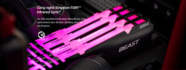 Ram Kingston Fury Beast RGB (KF432C16BB1AK2/32) 32GB (2x16GB) DDR4 3200Mhz