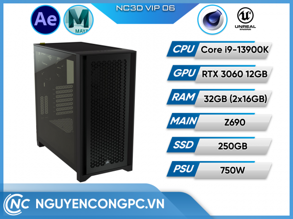 NC3D VIP 06 (i9-13900K/Z690/32G RAM/250 SSD/3060 12G/AIO 360 Cooling)