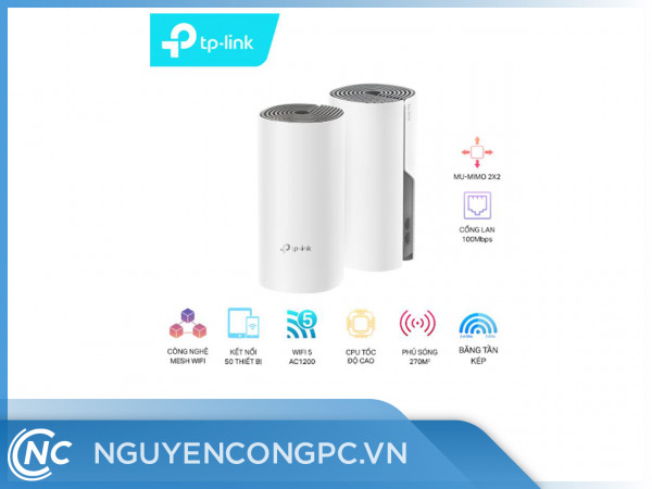 Bộ phát wifi mesh TP-Link Deco E4 (2-Pack) Wireless AC1200Mbps