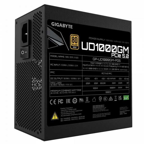 Nguồn máy tính Gigabyte GP UD1000GM PG5 80 Plus Gold - Fully Modular