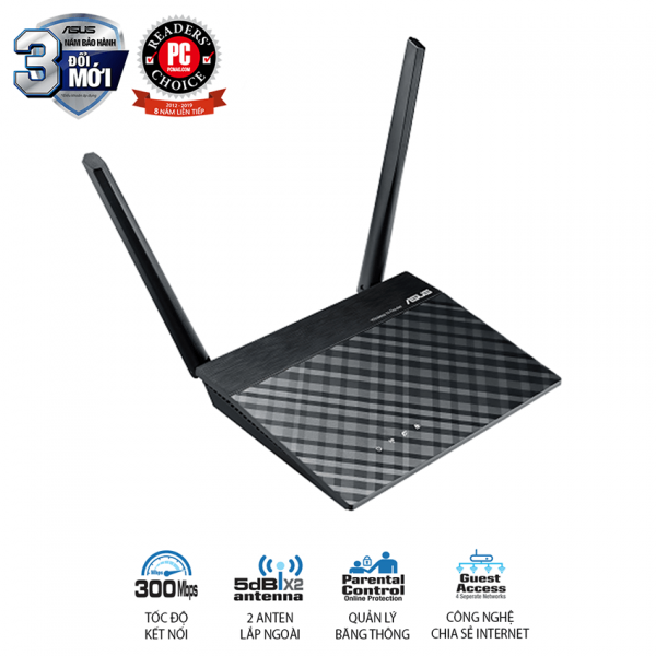 Bộ phát wifi ASUS RT-N12+ Wireless N300Mbps