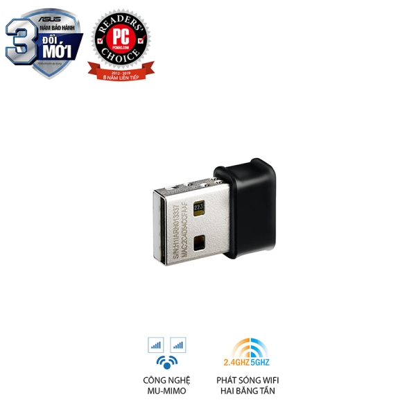 USB thu sóng Wifi Asus USB-AC53 Nano chuẩn AC - Tốc độ 1200Mbps